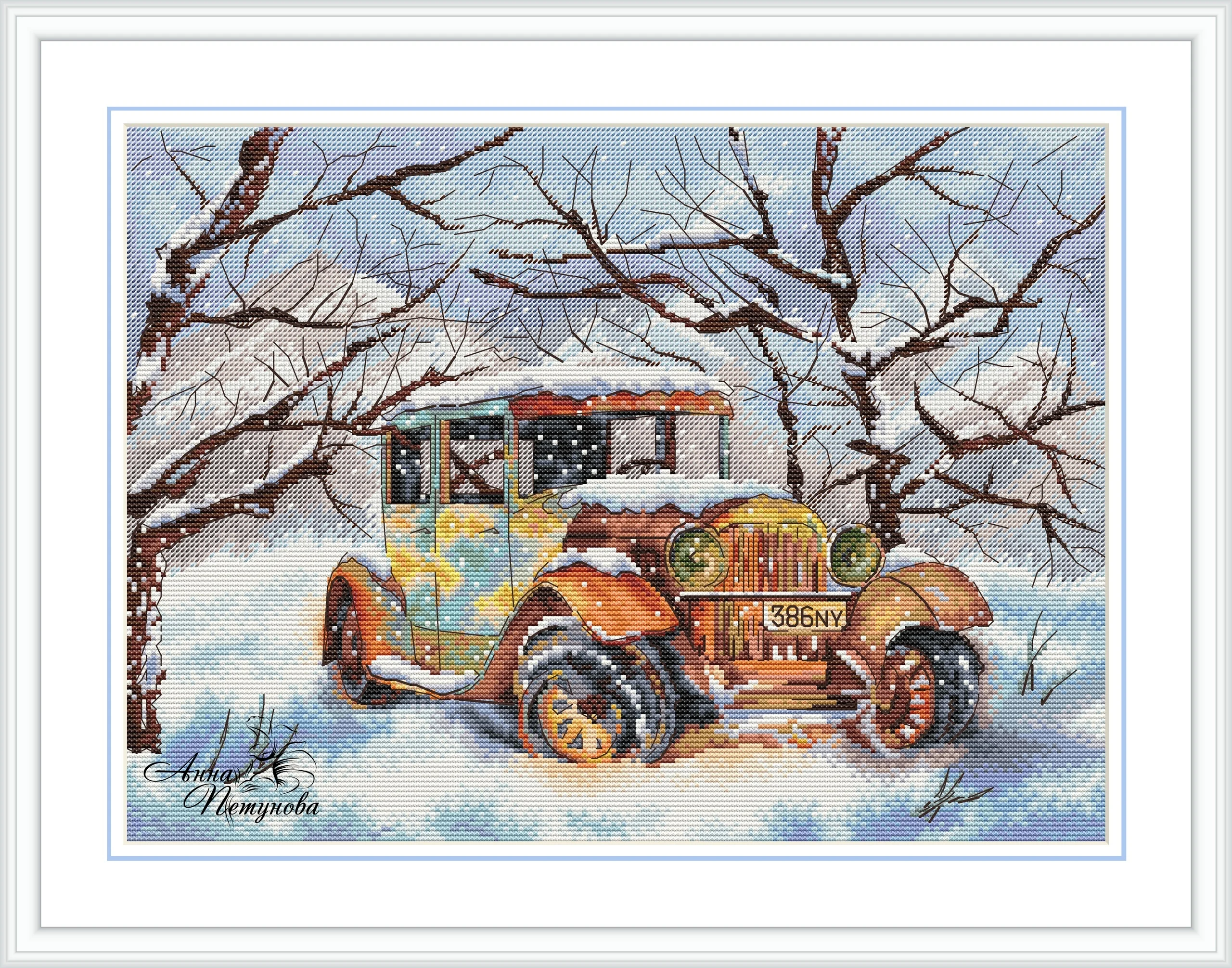 

14/16/18/27/28 высококачественный красивый Счетный Набор для вышивки крестиком забытые легенды-старые автомобили на снегу 46-36