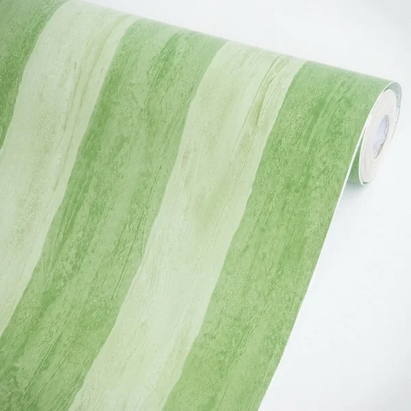 

Green Stripes - Vinyl Self-Adhesive Wallpaper Prepasted Wall stickers Wall Decor (Roll)