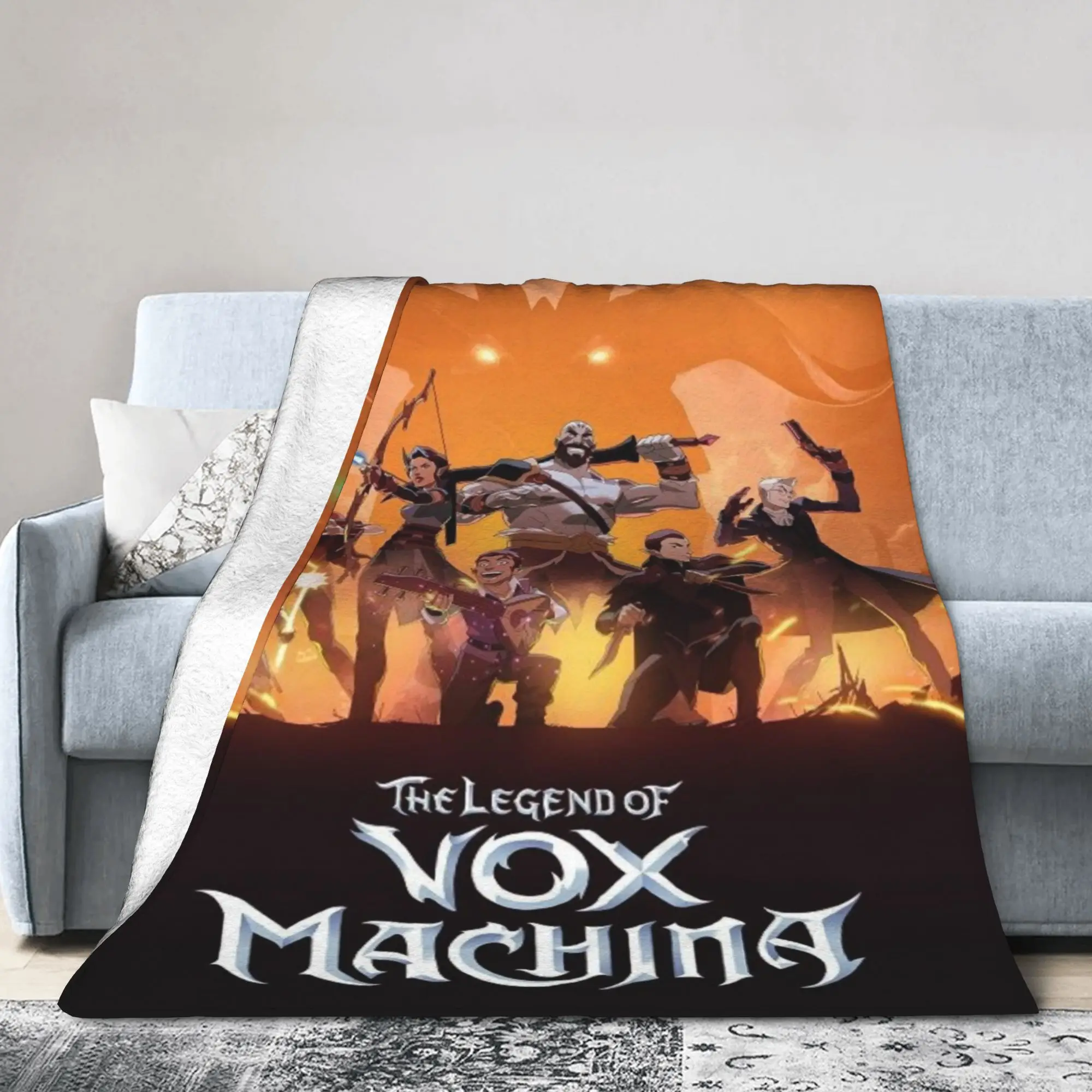 Фото Стильное одеяло L-Legend of V-Vox M-Machina, мягкие фланелевые удобные одеяла, можно стирать в машине №2