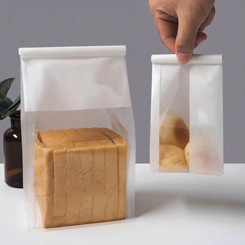 

100 шт., пластиковые пакеты с прозрачным окном для упаковки хлеба