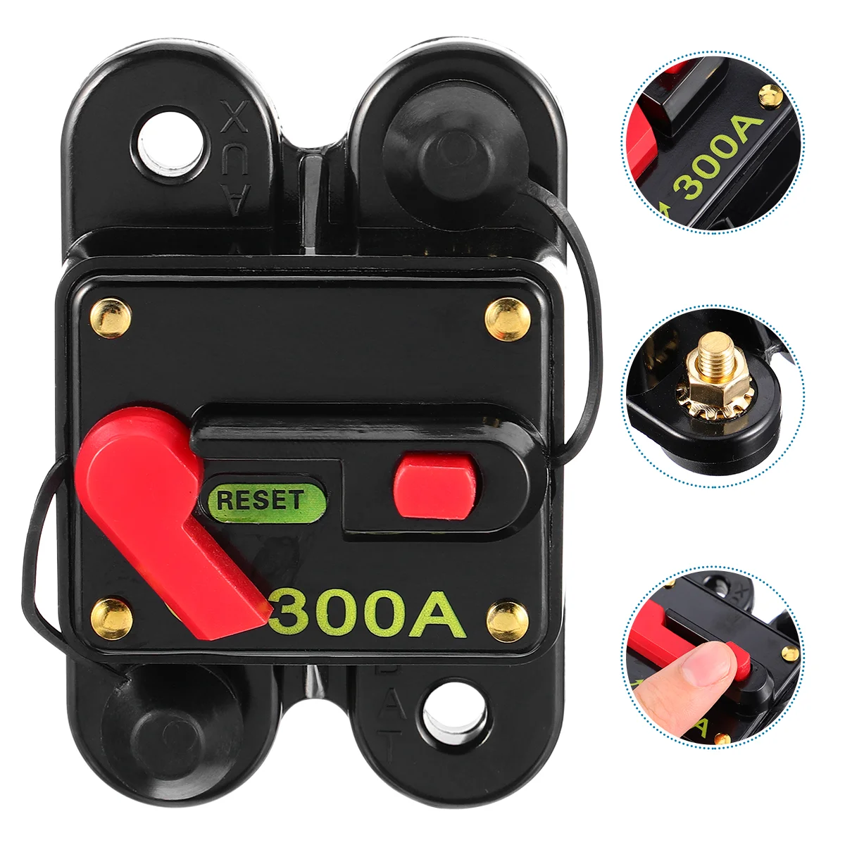 

Circuit Breaker 50A- 300A Car Speaker Resettable Fuse Car Audio Amps Protection Auto Reset Fuse Inverter Replace for Auto