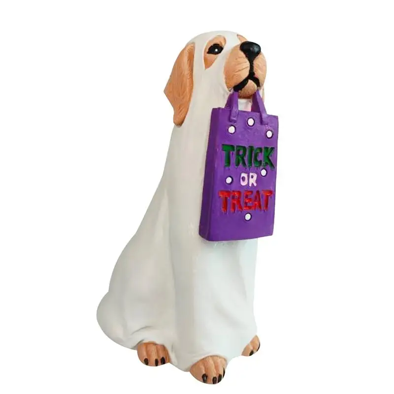 

Halloween Dog Cat Statues Festival Theme Ghost Dog Candy Bowl Holder Multifunctional Anti Fading Festival Party Decoration Gift