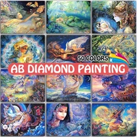 5d ab diamond painting mythical kit cartoon goddess angel girl full square round mosaic embroidery cross stitch home decor art
