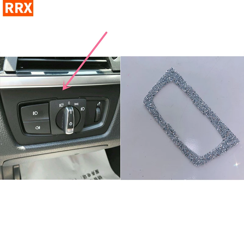 

For BMW 3 Series F30 2013-2017 3GT F34 2013-2017 Car Headlight Switch Frame Sticker Bling Bling Crystal Rhinestones Interior