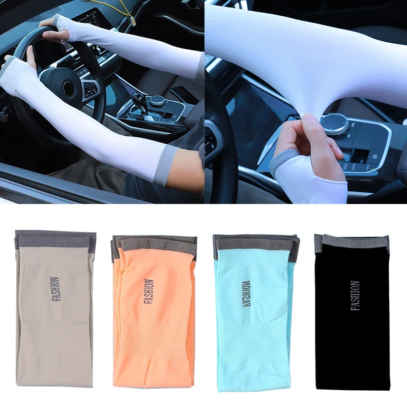 

Ice Silk Sun Protection Arm Sleeves Unisex Elbow Cover Outdoor Cycling Running Fishing Driving Cool Anti-UV Arm Sleeves