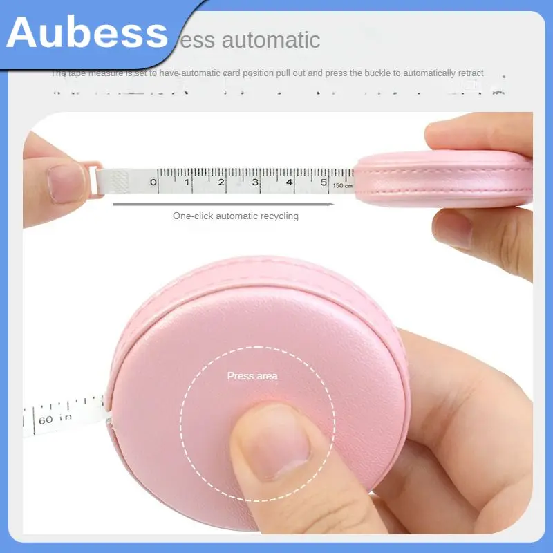 

Mini Roll Tape Automatic Telescopic Measure Ruler Scale Clear Measure Measuring Garment Length Children Rulers 1.5m Leather Soft