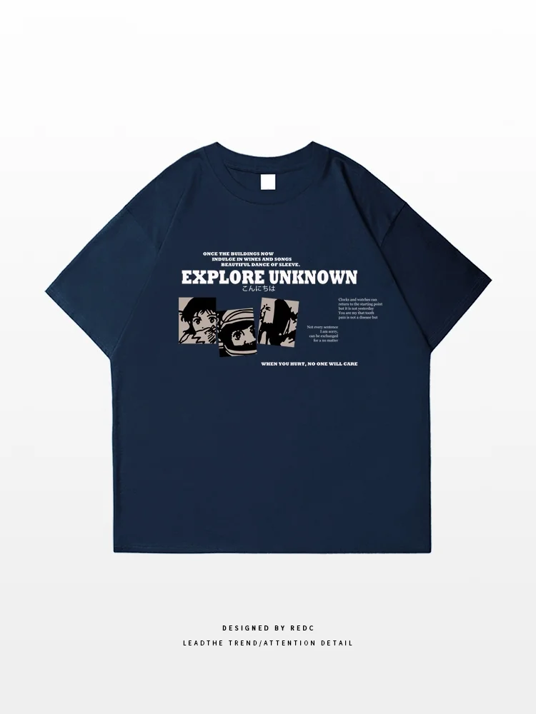 INS модные футболки для мальчиков из чистого хлопка с принтом аниме летние