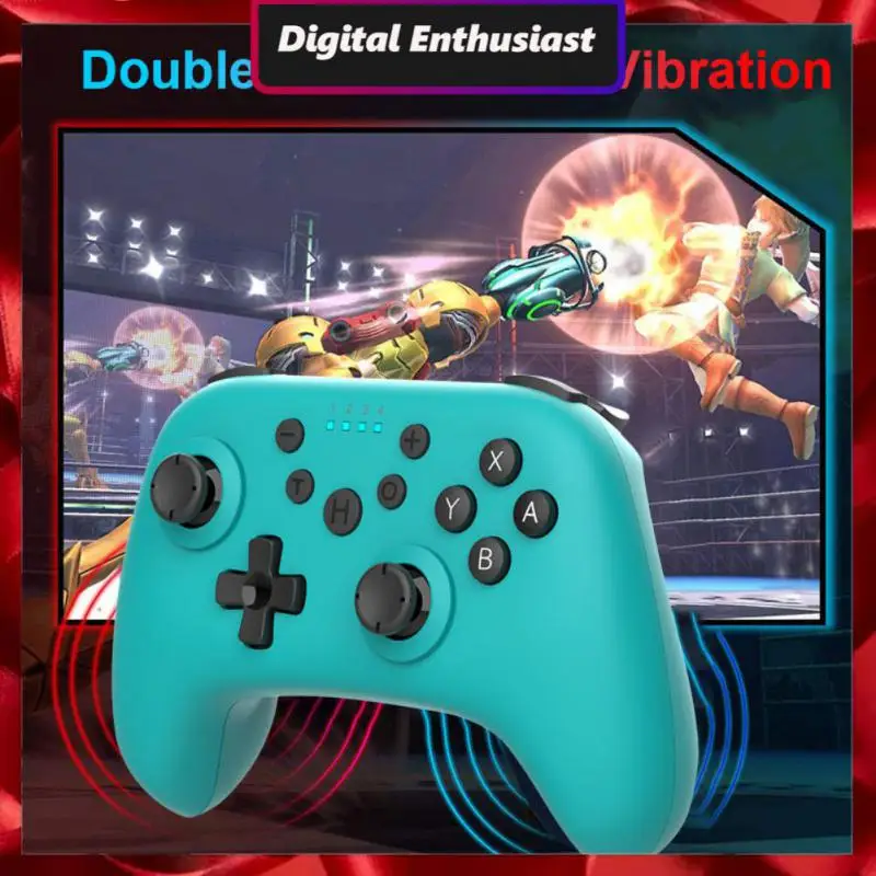 

Turbo Function Setting Gamepad bluetooth-compatible Mini For Switch Game Controller Motor Vibration Function Led Nfc