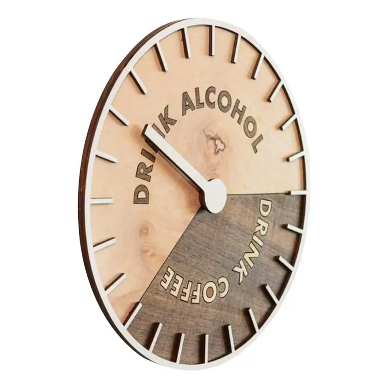 

Drink Clock Ornament Wooden Drink Coffee Drink Wall Clock Manual Time Management Beer Happy Hour Drink Wine Clocks Gift For