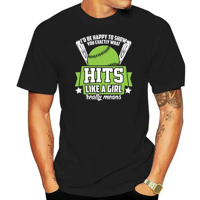 

Men t shirt Softball Fanatics Shirt-Hits Like A Girl tshirts Women t-shirt