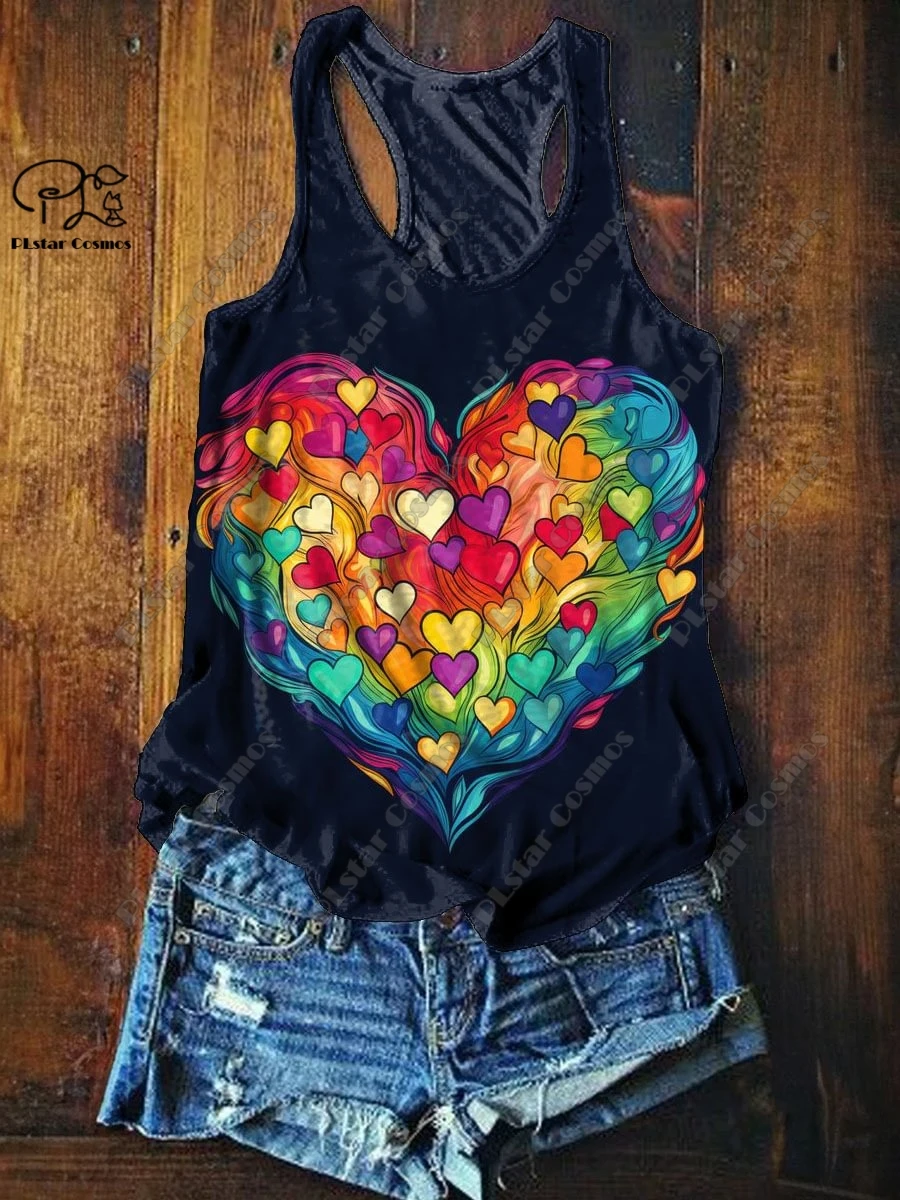Женский топ с 3D-принтом PLstar Cosmos художественный Топ без рукавов круглым вырезом и