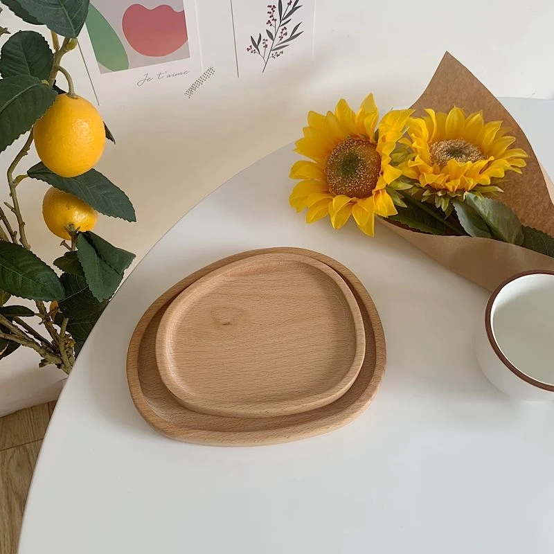 

Japanese-style Wooden Fruit Tray Household Grocery Tea Cup Fruit Home Decoration New Snack Coffee Cup Tray Sundries Storage cute