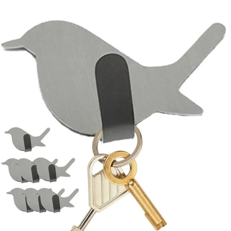 

Self Adhesive Storage Hooks 8Pcs Shower Hook Stainless Steel Bird Shaped Organizer Hanger For Kitchen Adhesive Door Hooks Wall
