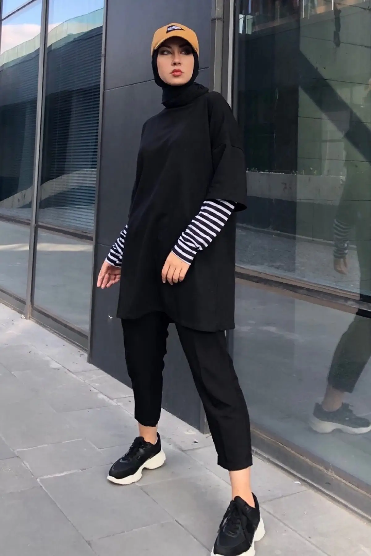 

Flair Black Sweat GZC1FLA123 Women Muslim Tunic 2021 Fashion