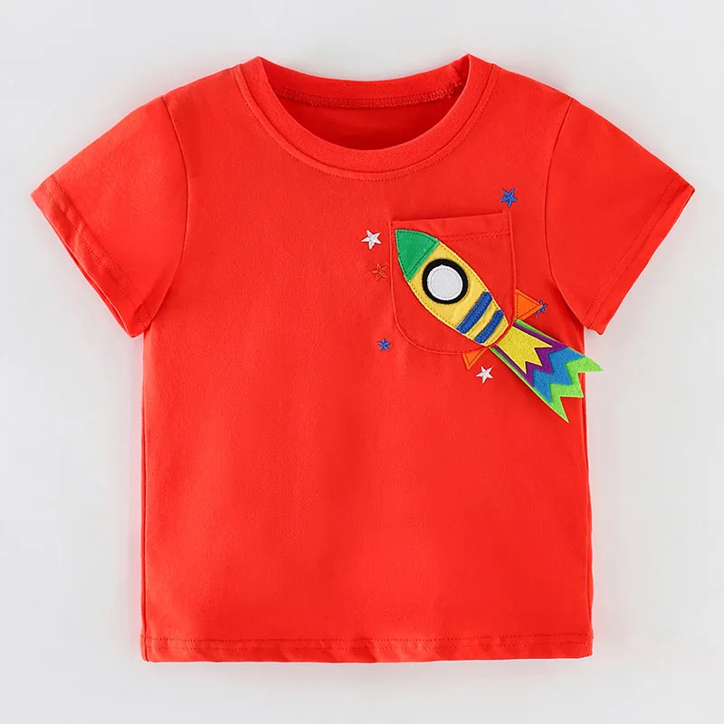 

Brand 100% Cotton t-shirts Baby Boys Clothes 2022 Summer Short Sleeve Children Clothing Kids tshirt Boys Casual Tees Tops Rocket