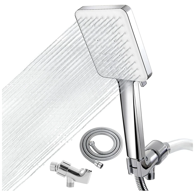 

SEWS-Shower Head, 6-Settings Handheld Shower Head High Pressure Rain Shower Heads With 59Inch Stainless Steel Shower Hose