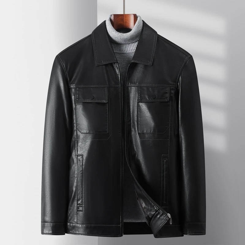 

Мужская рубашка из натуральной кожи, Осень-зима