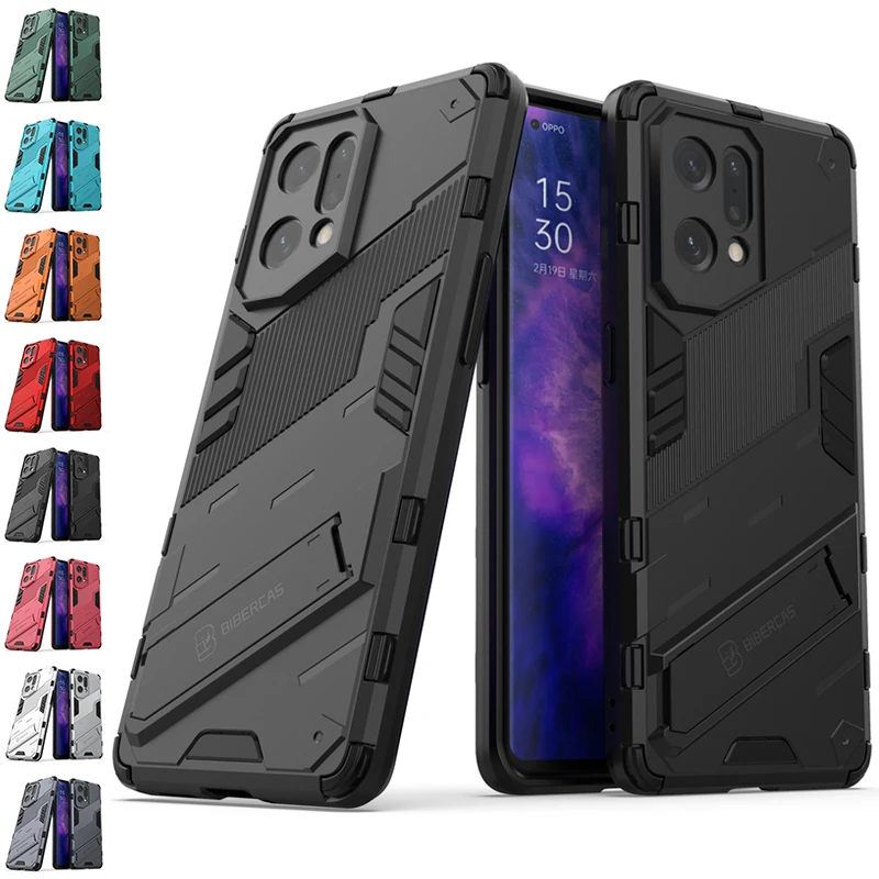 

For OPPO Find X5 Pro Case Cover OPPO Find X5 Pro Capas Bumper Barcket Kickstand Back Holder Cover For OPPO Find X5 Pro Fundas