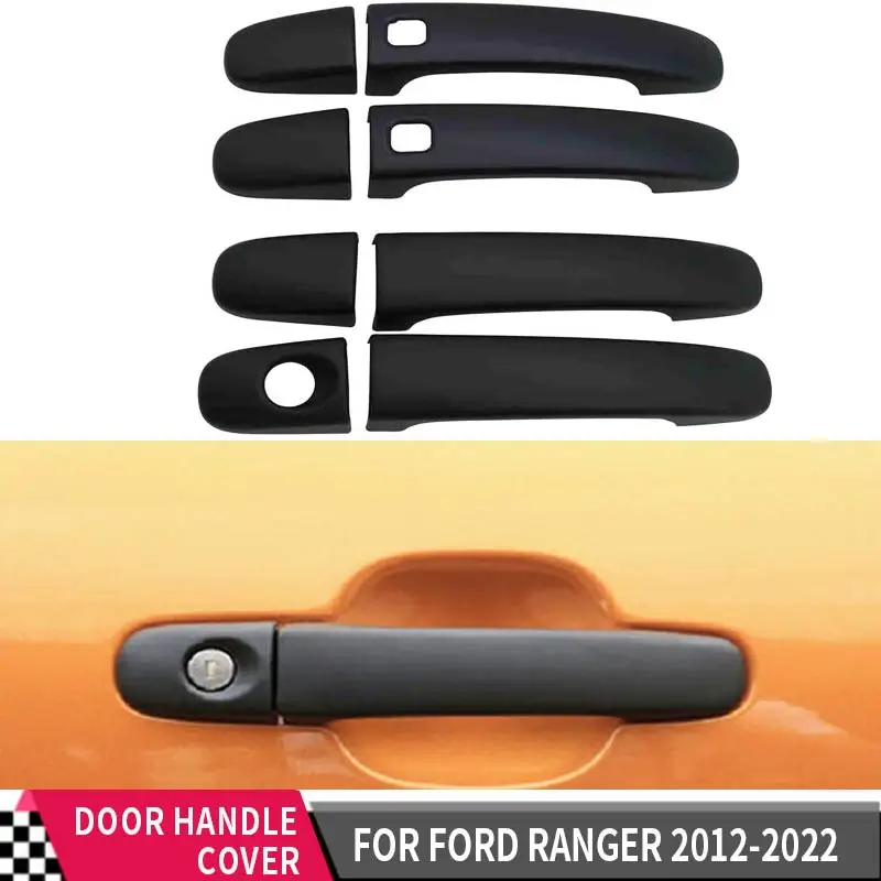 

Keyless Smart DOOR HANDLE COVER Accessories For Ford Ranger PX1 PX2 PX3 2012-2022 Matt BLACK