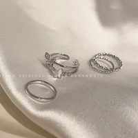 4pcs exquisite butterfly twisted ring women light luxury niche design fashion personality temperament index finger ring jewelry
