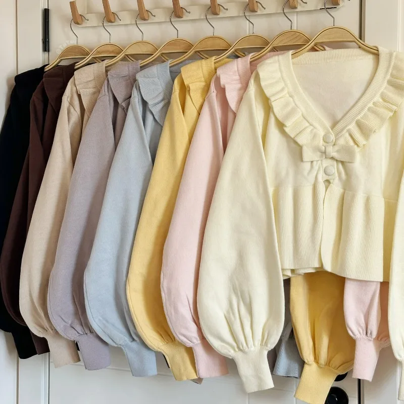 UVRCOS Винтажный вязаный кардиган полиэстер женский