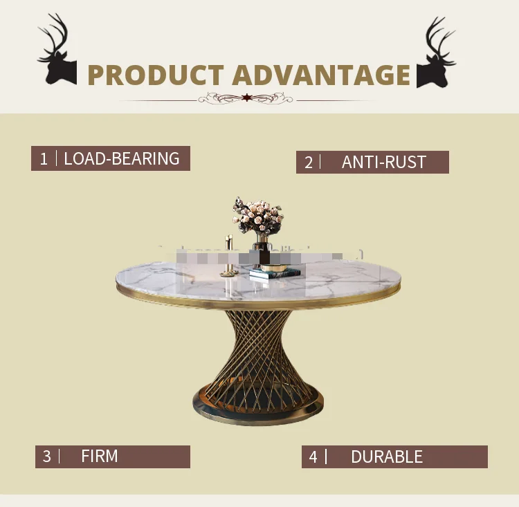 4-местный столовый набор из нержавеющей стали для свадьбы или гостиной круглый