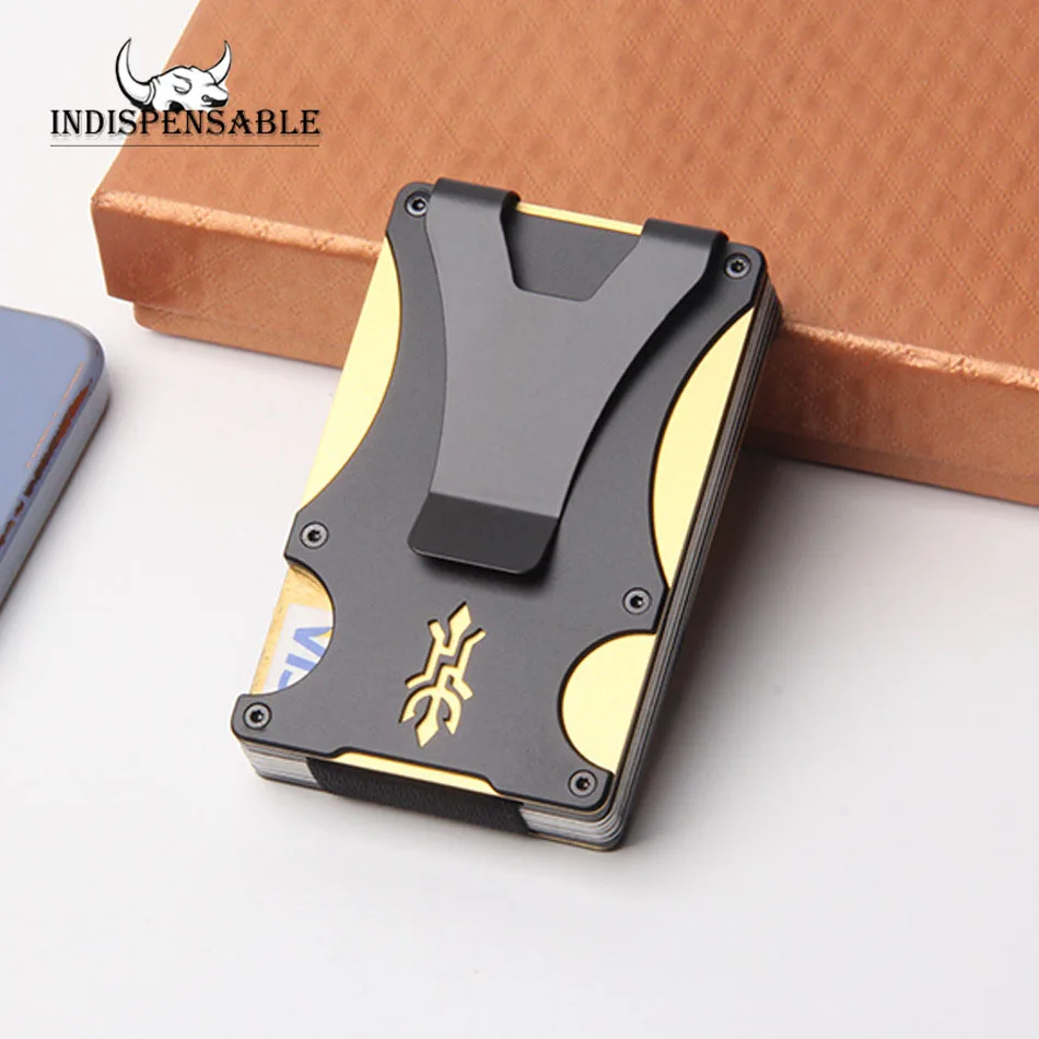 

Luxury Brand Montblanc Money Clip Card Holder RFID Minimalist Wallet For Men Aluminum Case New Style With Strap Elastic Cover