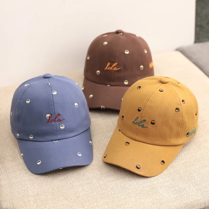 

Letter Embroidery Children Baseball Hat Spring Autumn Baby Peaked Cap Outdoor Adjustable Beach Sun Visors Cotton gorras Fit 1-5Y