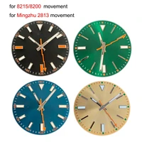 29mm watch dial watch hands for miyoda 82158200 movement modified parts for mingzhu 2813 dial green luminous watches pointer