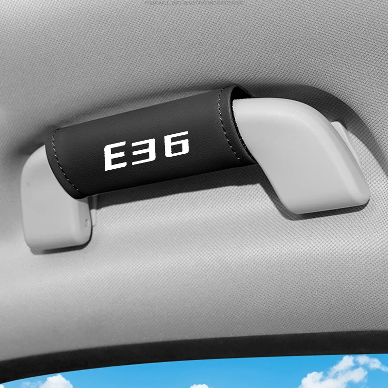 1PCS Nappa Leather Car Interior Door Handle Protective Cover Roof Universal Anti-Slip For BMW E36 Accessories
