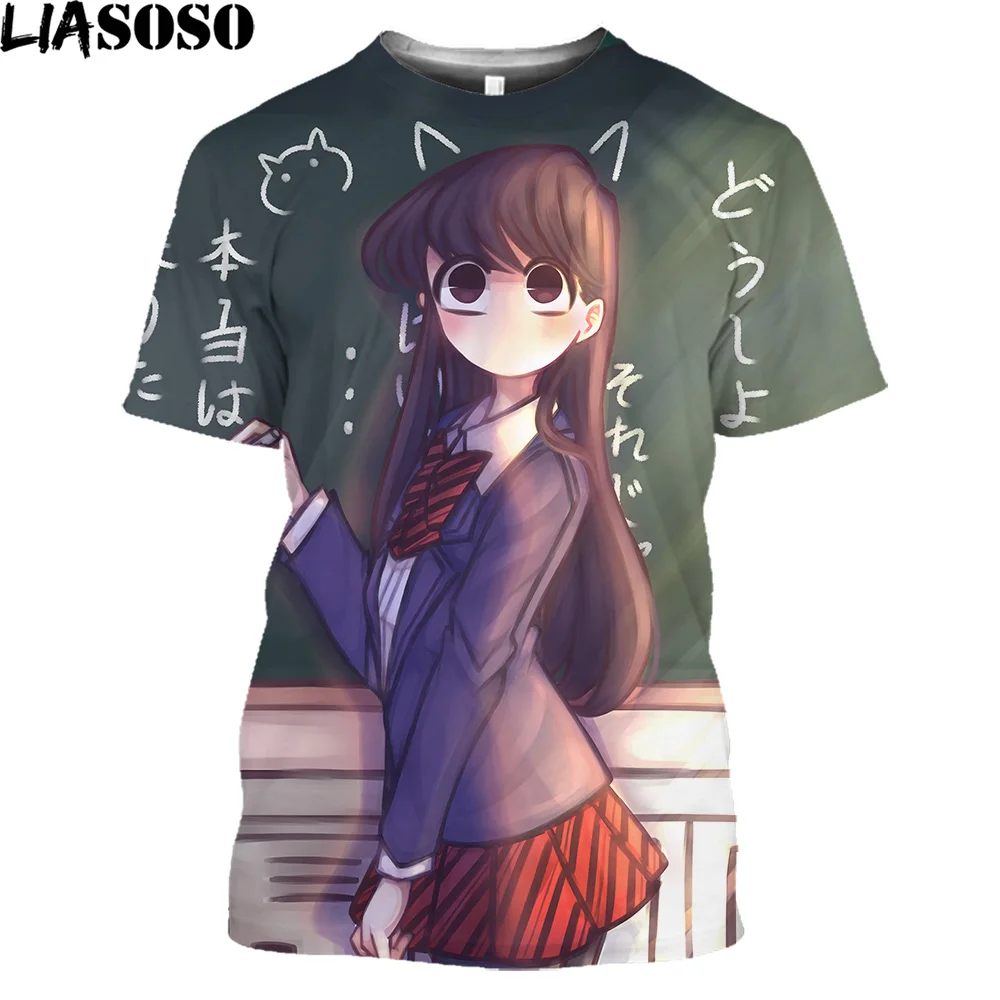 

Fashion Anime Komi Cant Communicate 3D Printed T Shirt Men Women Komi Shouko Sexy Girl Cartoon T-shirt Trendy Otaku Tops Tees