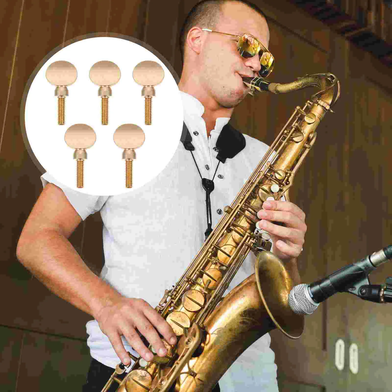 

5 шт. креативные металлические саксофоновые винты премиум-класса (золотистые)