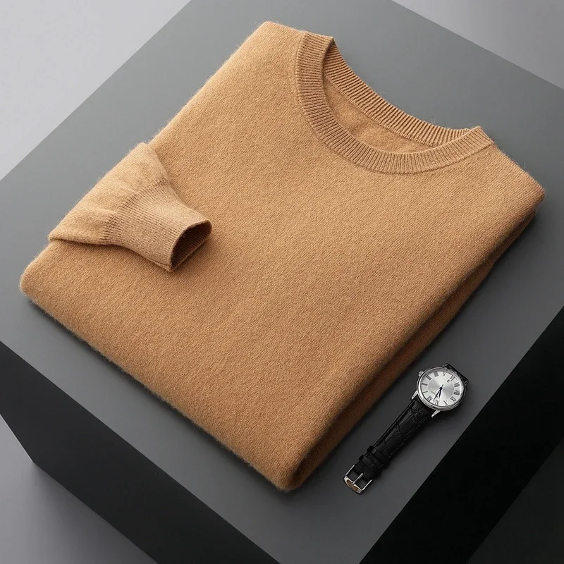 Мужской пуловер с круглым вырезом из 100% чистого кашемира осень и зима новый