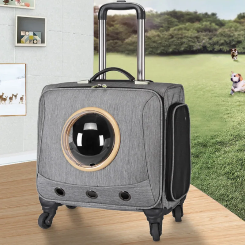 

18 Inch Universal Wheel Cat Suitcase Portable Pet Cat Cage Cat And Dog General Stroller For Animals Pet Trolley Box