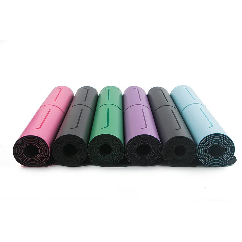 

New PU rubber mat slightly defective fitness mat yoga mat gym position line yoga mat exercise mat 8MM