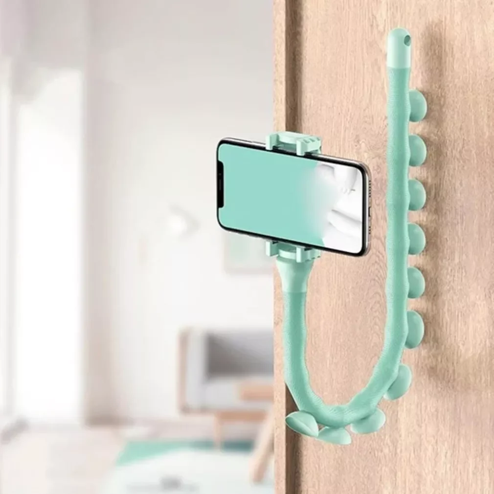 

2021 wall Caterpillar Lazy Bracket Mobile Phone Holder Worm Flexible Phone Suction Cup Stand For Home Wall Desktop Bicycle