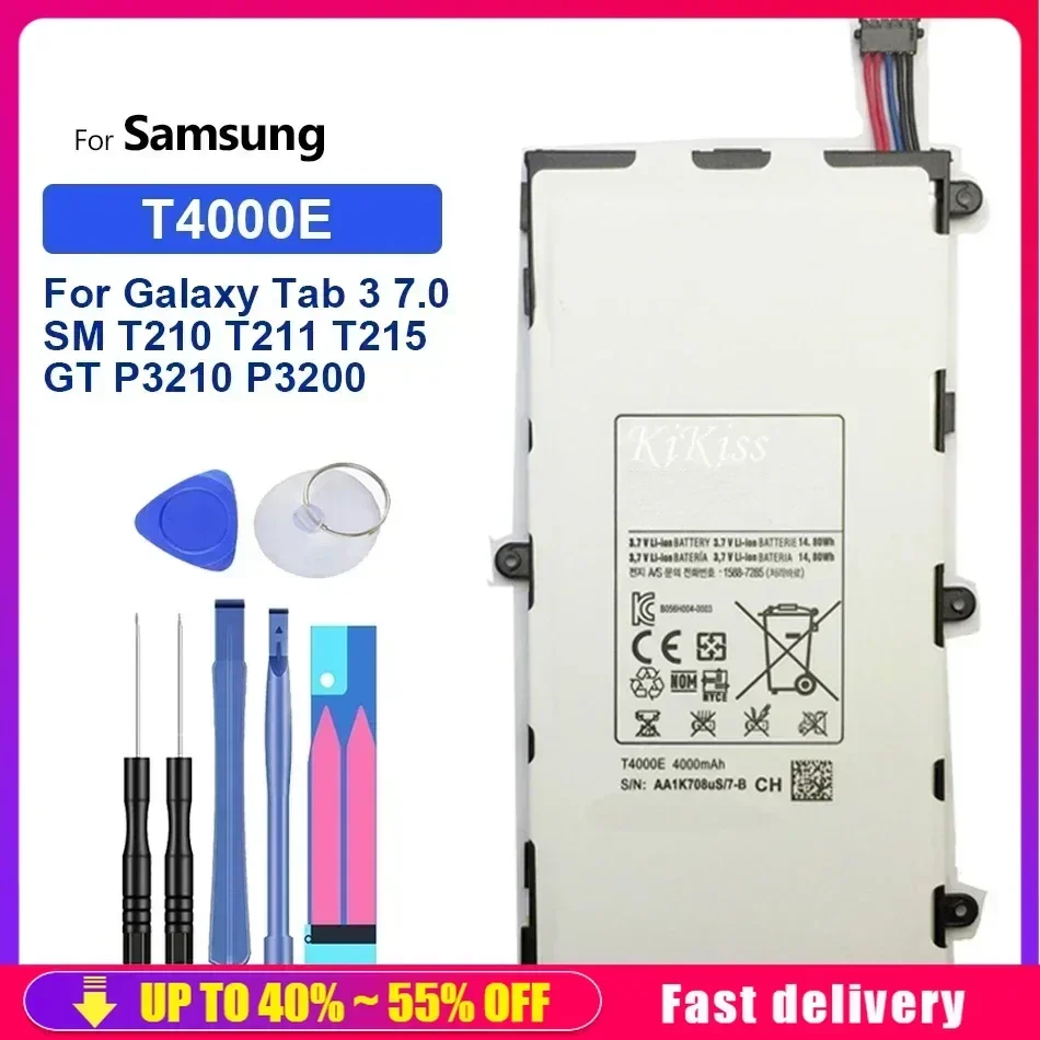 Аккумулятор T4000E 4000 мАч для планшета Samsung Galaxy Tab 3 Tab3 7 0 SM T210 T211 T215 GT P3210 P3200 SM-T210 SM-T211 T217