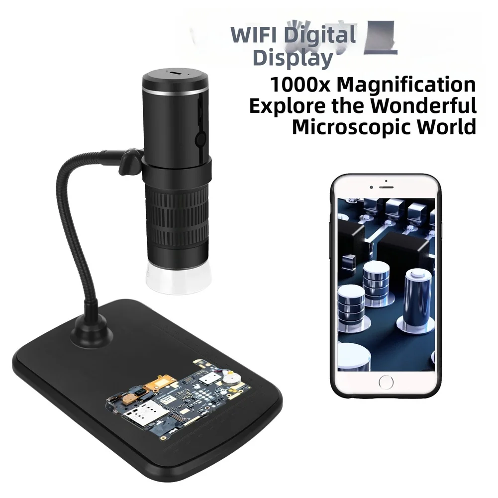 Фото F210 Wi-Fi цифровой микроскоп беспроводной портативный HD 1080P с регулируемым светодиодом и 50-кратным зумом для осмотра №4