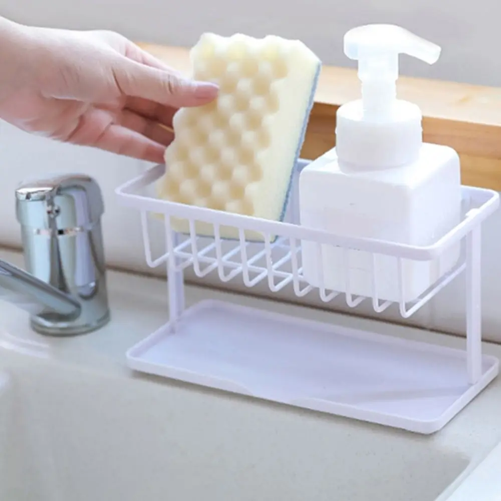 

Plastic Sponge Sink Holder Double Layer Sink Drain Rack Convenience Kitchen Gadget for Kitchen Bathroom Bath Ball