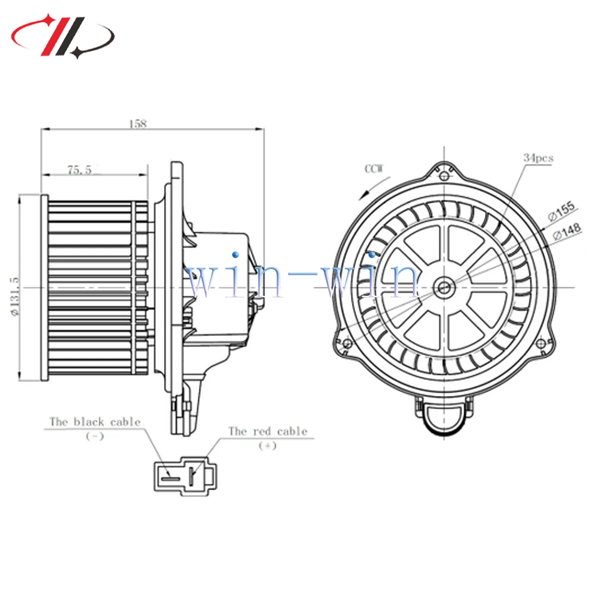 97113-2L000 971132 L000 971131 -H000 Автоматический двигатель вентилятора переменного тока для