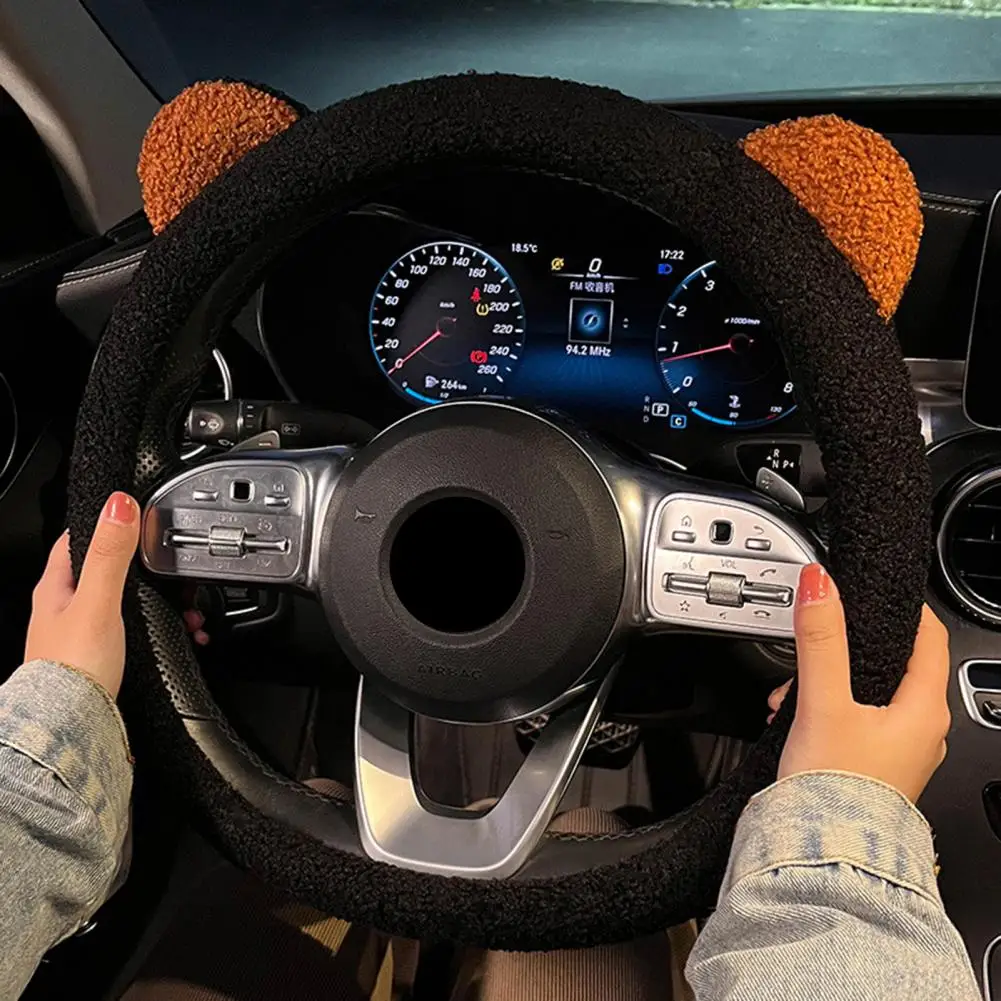 

Steering Wheel Case Practical Anti-static Super Soft for Vehicle Car Handlebar Cover Steering Wheel Cover