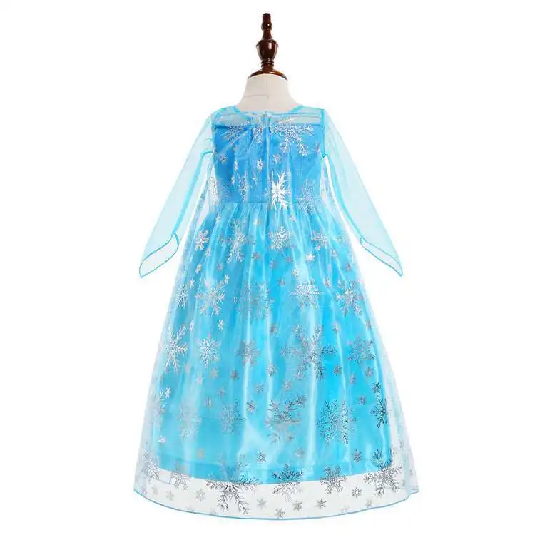 Frozen Elsa Dress for Girls Costume Snow Queen Anna Cosplay Birthday Party Children Kids Carnival Girl 2024