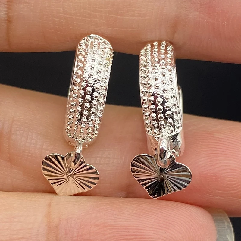 

Ethiopian classic heart silver earrings gold jewelry is only used for wedding gifts and birthday parties with Congolese