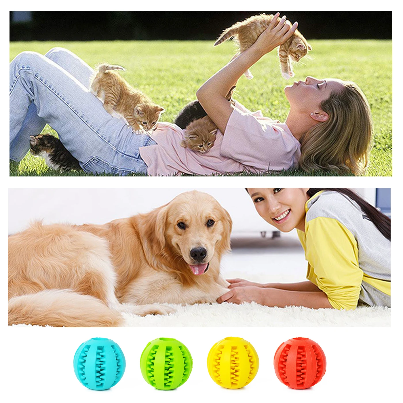 

Dog Toy Chew Bite Toy BalI Pet Interactive Rubber Balls Cat Puppy Teeth Chew Toys Healthy Tooth Cleaning Pet Games Teething Toy