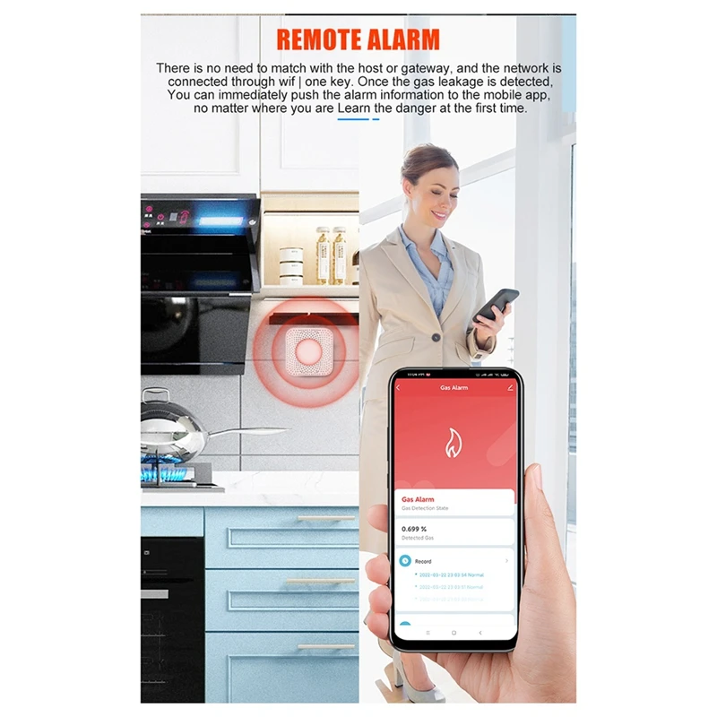 Tuya Smart Zigbee Natural Gasandcarbon Monoxide Sensor Valve Linkage Methane Leakage Alarm Home Life App