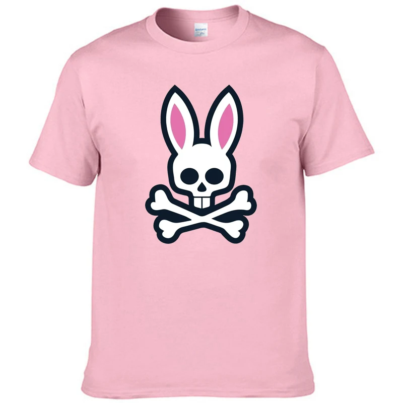 

Новинка 2023, футболка из волокна для мужчин, Женская Повседневная футболка с коротким рукавом и принтом Призрачного кролика, модные спортивные топы, рубашка с круглым вырезом