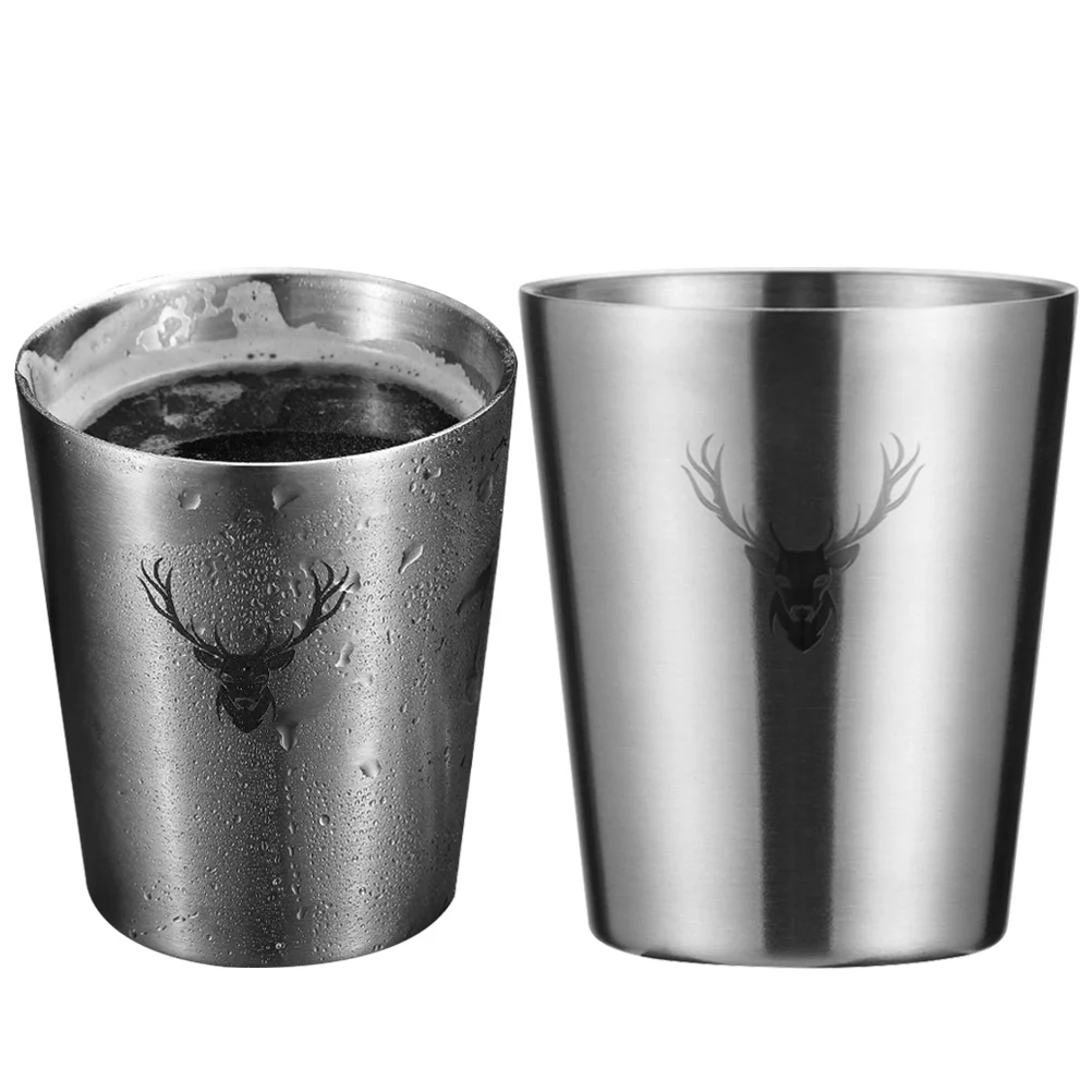 

Cups Cup Metal Stainless Steel Tumblerliquor Beer Glasses Pint Drinking Shot Camping Martini Shatterproof Picnic Manhattans