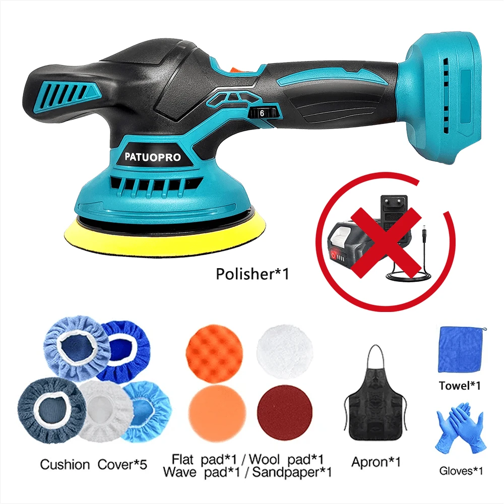 PATUOPRO Беспроводная полировальная машина для авто 150 мм