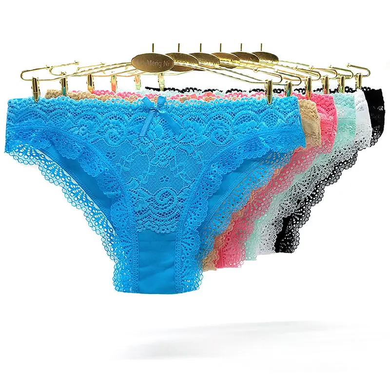 

6 шт./комплект, женские кружевные хлопковые трусы с низкой посадкой