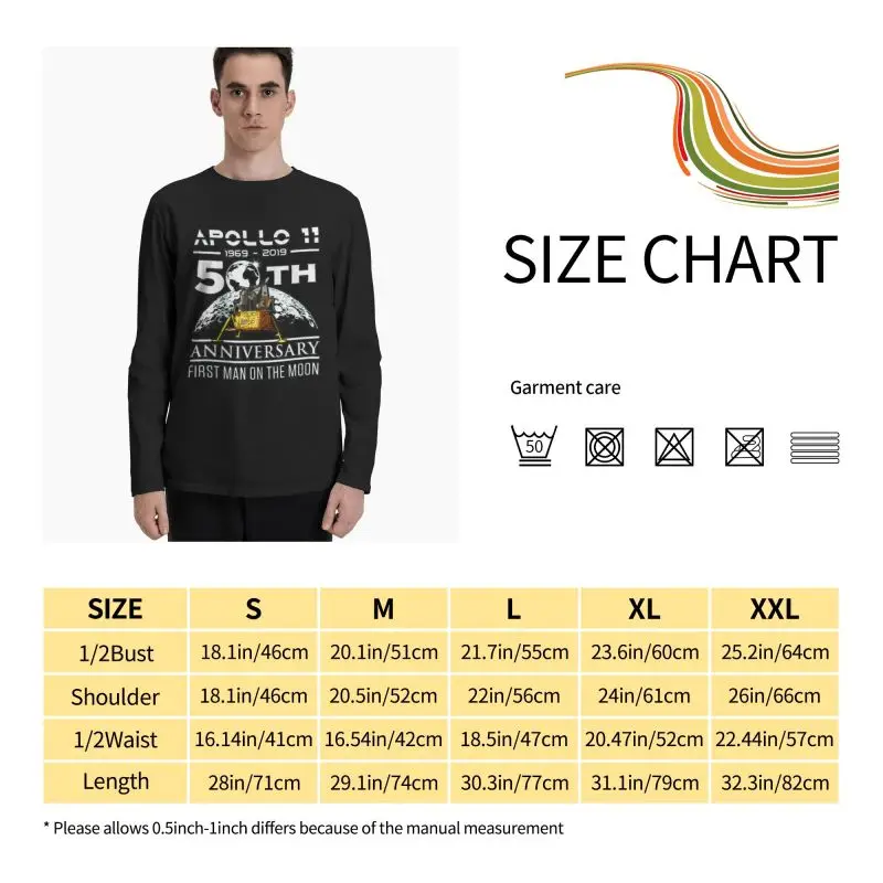 Футболка с длинным рукавом и лунным ландером США на годовщину 50-летия Аполлон 11